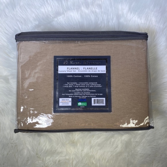 ⭐️FINAL RUN⭐️Queen 4pc Flannel Taupe Bedsheets - Picture 3 of 4